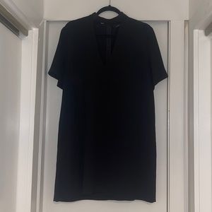 Zara black v-neck collared mini dress. Size XL.